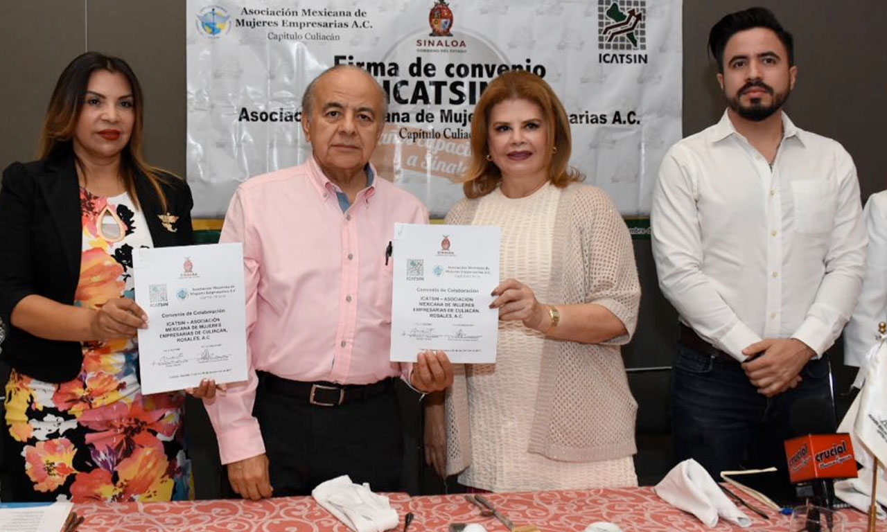 Firman convenio de colaboración ICATSIN y la Asociación Mexicana de Mujeres Empresarias A. C., Capítulo Culiacán
